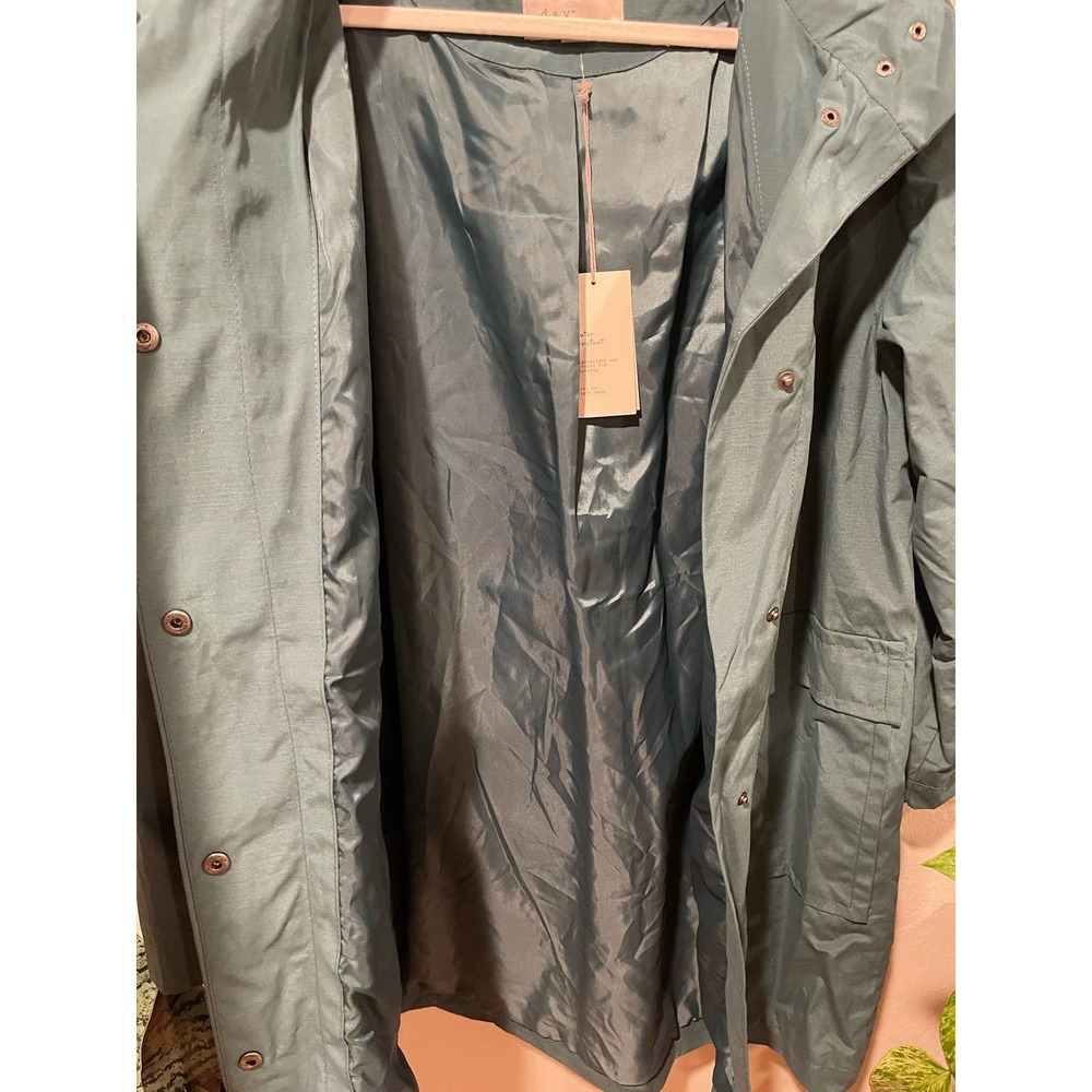 NWT A New Day Women’s Green Water Resistant Trench Coat Jacket - Picture 5 of 7